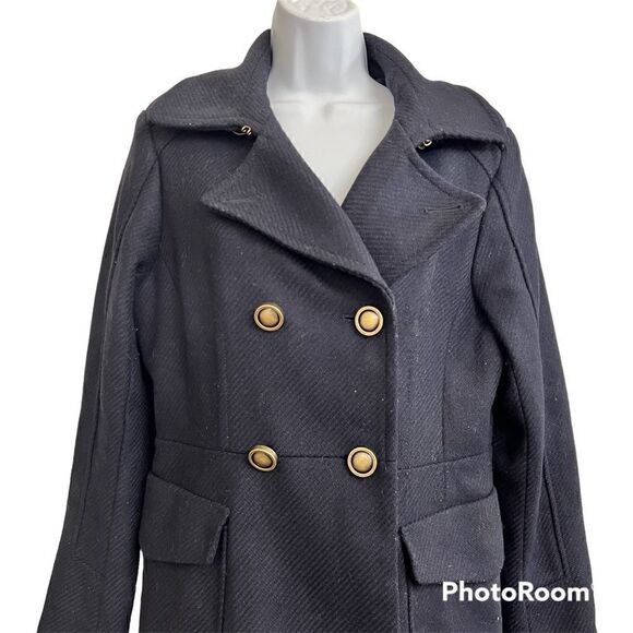 Gap Womens Navy Pea coat with pockets Size Medium - Picture 4 of 16